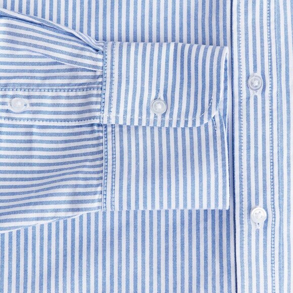 NWT H&M Oxford Poplin Striped Button Down Shirt M - Picture 4 of 15